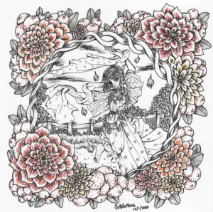 Dancing Dahlia Illustration