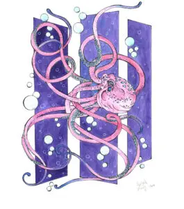Octo Watercolor Painting