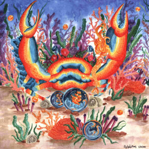 Prism Crab Watercolor & Gouache Painting