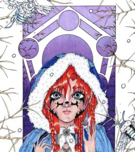 Violet's Bees Illustration